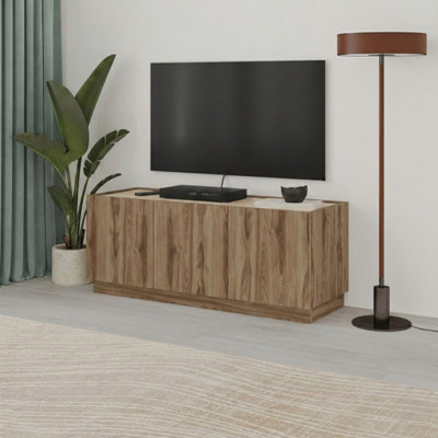 Decortie 120cm TV Stand Unit, 3 Soft-Close Doors TV Storage Cabinet Up ...