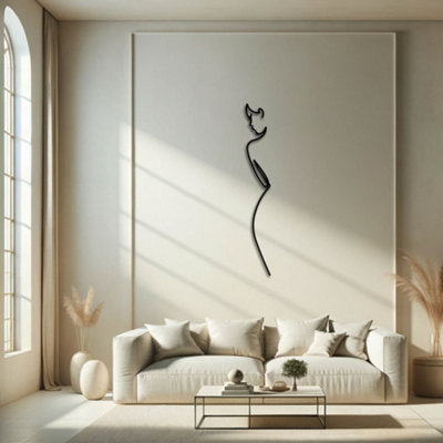 Decortie Abstract Female Form Minimalist Metal Line Art Wall Decor