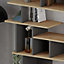 Decortie Apollon Modern Bookcase Display Unit Room Separator Natural Oak Effect Anthracite Grey Medium 149cm