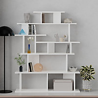 Decortie Apollon Modern Bookcase Display Unit Room Separator White Medium 149cm
