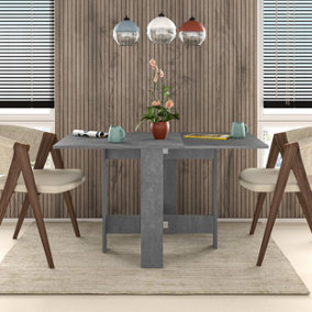 Decortie Artemio Foldable Table Retro Grey Rectangular Engineered Wood Folding Table 130(W)x76(D)x73.4(H)cm Kitchen Dining Room