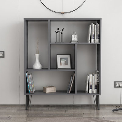 Decortie Arven Bookcase Anthracite Grey DIY at B&Q