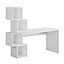 Decortie Balance Modern Desk White With Shelves Width 153.5cm