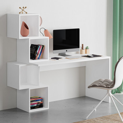 Shelf deals desk wayfair