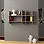 Decortie Beads Wall Mounted Modern Bookcase Display Unit Mocha Grey W 150cm Wide