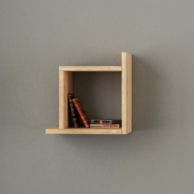 Decortie Box Modern Floating Shelf Oak 30cm Short