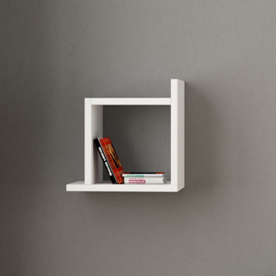 Decortie Box Modern Floating Shelf White 30cm Short