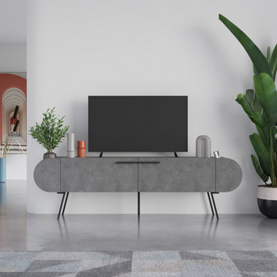 Modern grey outlet tv stand