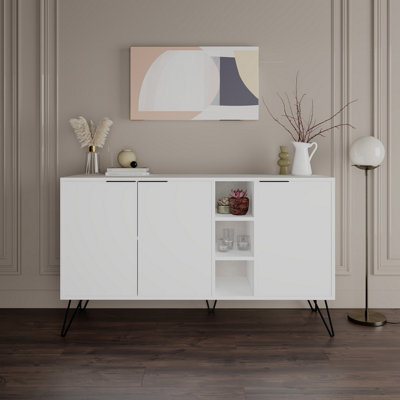 Decortie Clara Console Sideboard Display Unit White