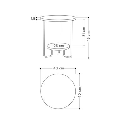 Decortie Corro Modern Side End Table Mocha Grey Multipurpose With Creativeness  H 45cm