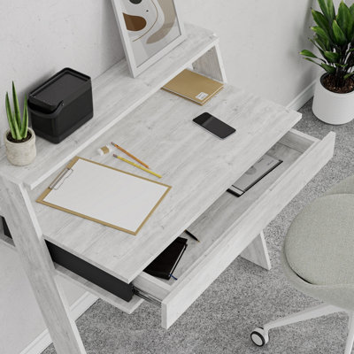 Decortie Cowork Modern Desk Ancient White Anthracite Grey Wall Mounted ...