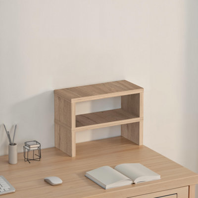 Decortie Dean 2-Tier Worktop Shelf Natural Oak 60 x 20 x 50 cm