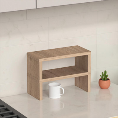 Decortie Dean 2-Tier Worktop Shelf Natural Oak 60 x 20 x 50 cm