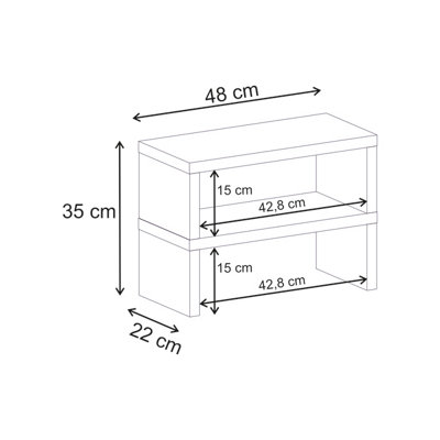 Decortie Dean 2-Tier Worktop Shelf Natural Oak 60 x 20 x 50 cm