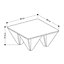 Decortie Diamond Modern Coffee Table Anthracite Grey Multipurpose  H 38cm