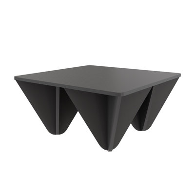 Decortie Diamond Modern Square Coffee Table Storage Anthracite Grey Diamond-Leg Design Multipurpose 80x80x38cm