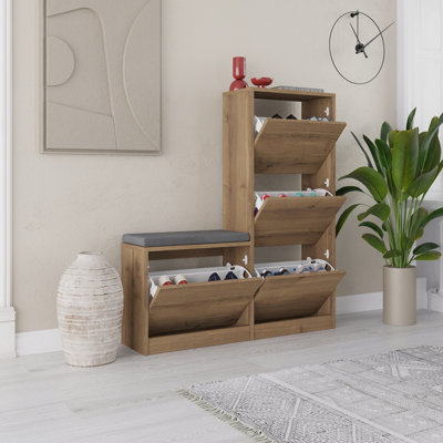 Dark oak 2024 shoe rack