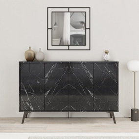 Decortie Dune Console Sideboard Display Unit Black Marble Effect