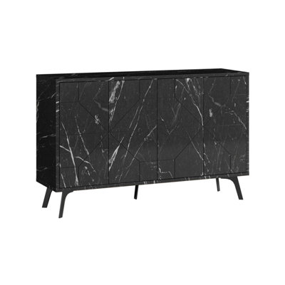 Decortie Dune Console Sideboard Display Unit Black Marble Effect  