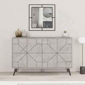 Decortie Dune Console Sideboard Display Unit Gold Marble Effect