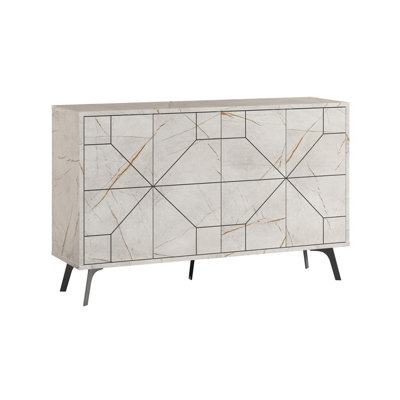 Decortie Dune Console Sideboard Display Unit Gold Marble Effect  