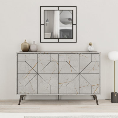 Decortie Dune Console Storage Display Unit 123 Gold Marble Effect