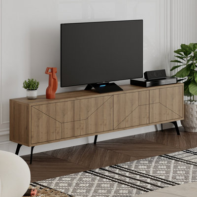 Decortie Dune Modern TV Unit Multimedia Centre Dark Oak Effect with Storage TV Cabinet 180cm