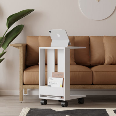 Decortie Edi Modern Side End Table White Multipurpose With Creativeness  H 60cm