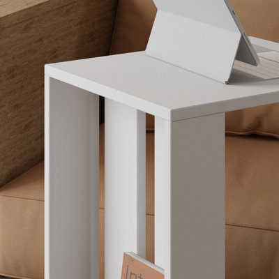 Decortie Edi Modern Side End Table White Multipurpose With Creativeness  H 60cm