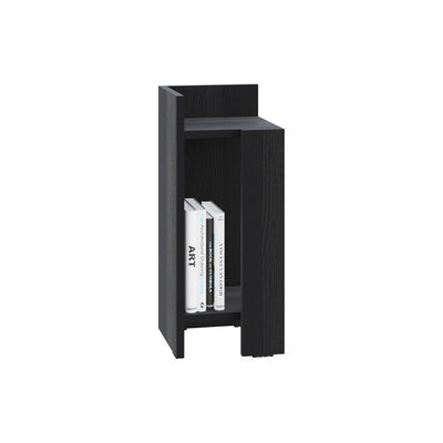 Decortie Elos Modern Bedside Table Left Module Narrow Black Wood 25cm