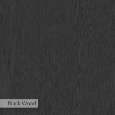 Decortie Elos Modern Bedside Table Left Module Narrow Black Wood 25cm