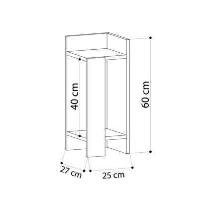 Decortie Elos Modern Bedside Table Left Module Narrow Dark Oak Effect 25cm