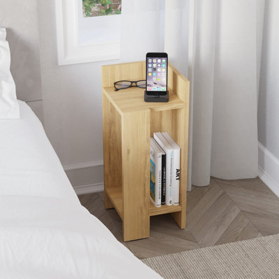 Decortie Elos Modern Bedside Table Right Module Oak 25cm Narrow