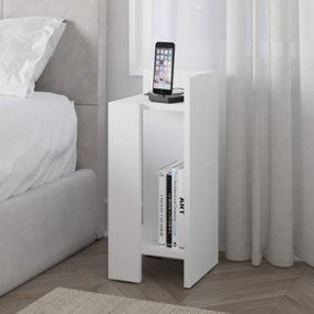 Decortie Elos Modern Bedside Table Right Module White 25cm Narrow