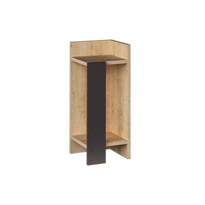 Decortie Elos Modern Narrow Bedside Table Right Module 25x25x60 cm Oak Anthracite Grey