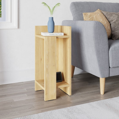 Decortie Elos Modern Narrow Bedside Table Right Module 25x25x60 cm Oak