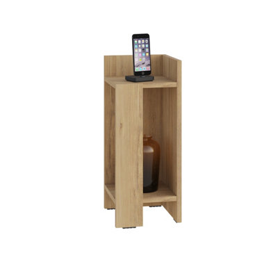 Decortie Elos Modern Narrow Bedside Table Right Module 25x25x60 cm Oak