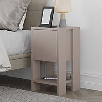 Decortie Ema Modern Bedside Table Mocha Grey 30cm Width Bedroom Furniture