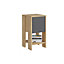 Decortie Ema Modern Bedside Table Oak Anthracite Grey 30cm Width Bedroom Furniture
