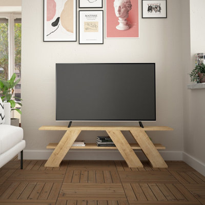 Decortie Fella Modern TV Stand Multimedia Centre TV Unit Oak With ...