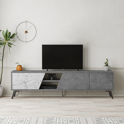 Grey marble store tv cabinet