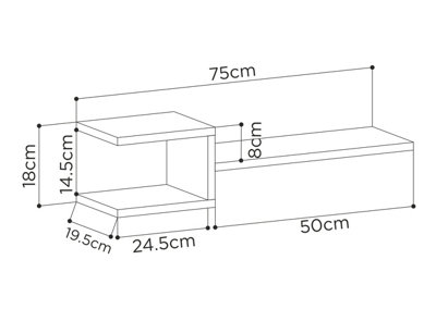 Decortie Fork Modern Floating Shelf Set Anthracite Grey, 2 Piece Shelf 18.2cm Short