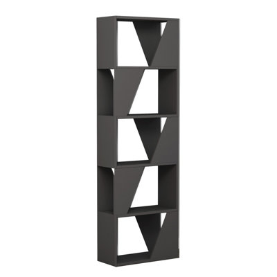 Decortie Frame Modern Bookcase Display Unit Anthracite Grey Tall 168cm