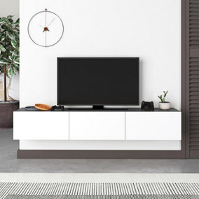Decortie Francy Modern TV Stand Multimedia Centre TV Unit 180 Anthracite Grey White With Storage Cabinet 180cm