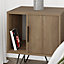 Decortie Glynn Modern Bedside Table Dark Oak Effect 50.2cm Width Bedroom Furniture