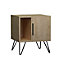 Decortie Glynn Modern Bedside Table Oak 50.2cm Width Bedroom Furniture