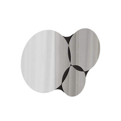Decortie Gora Black Modern Unframed 3-Round Shape Mirror Wall-mounted Bathroom (H) 51.20cm (W) 75.40cm