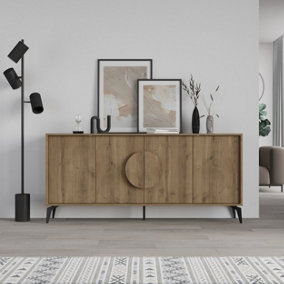 Decortie Gora Console Sideboard Display Unit 180Cm Dark Oak Effect