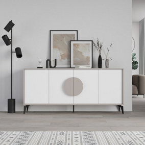 Decortie Gora Console Sideboard Display Unit 180Cm Mocha Grey White