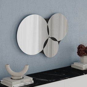 Decortie Gora White Modern Unframed 3-Round Shape Mirror Wall-mounted Bathroom (H) 51.20cm (W) 75.40cm